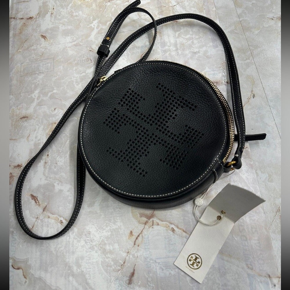 NWT Tory Burch Perforated Logo Leather Crossbody